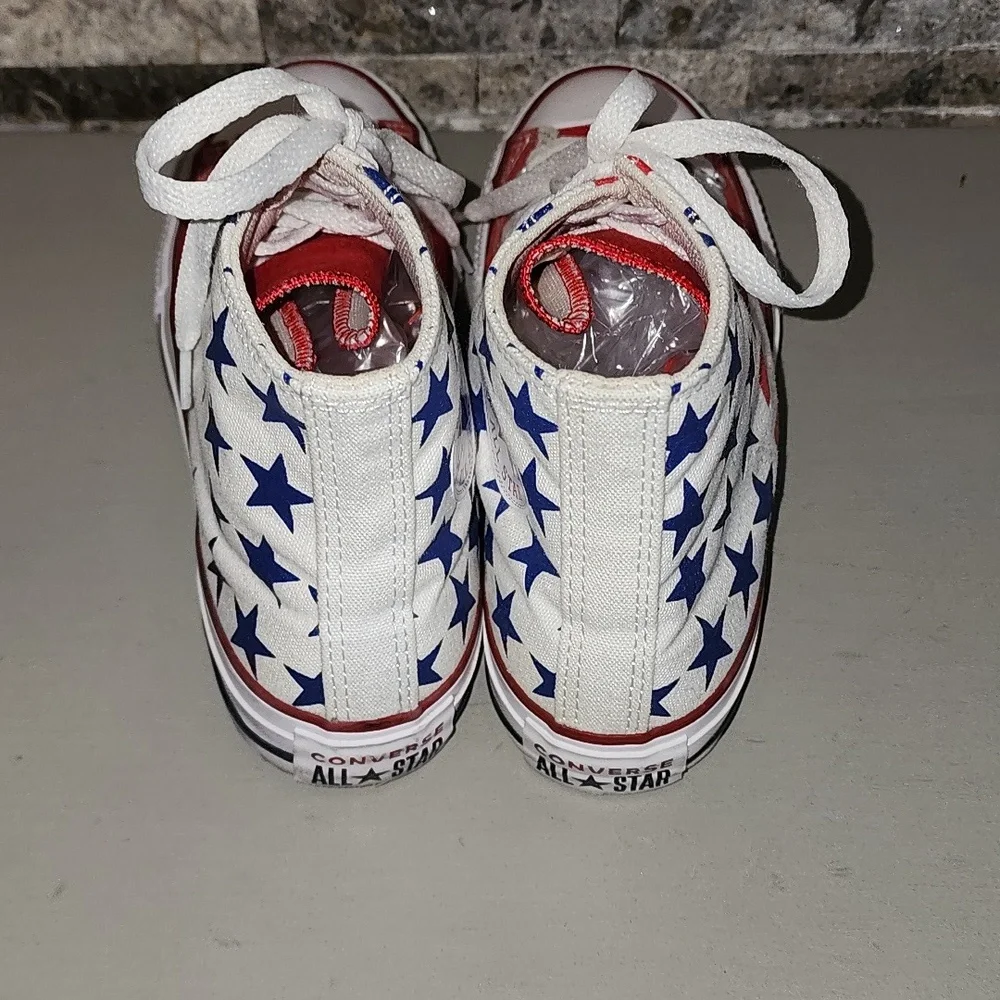 Converse All Star Red White and Blue Star High-Top Sneakers